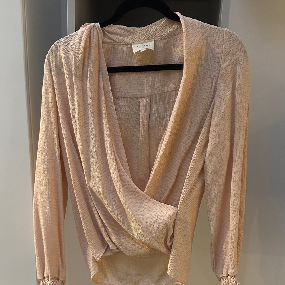 Sezane Women's Soft Pink Drape Blouse